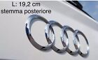 LOGO STEMMA AUDI POSTERIORE CROMATO largezza 192mm