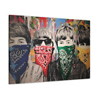 The Beatles Bandidos Canvas Mr Brainwash Graffiti Street Wall Art Decor