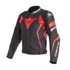 Giacca giubbotto pelle sportivo racing moto Dainese Avro 4 black lava red white