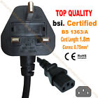 3Pin UK Mains Lead IEC C13 Power Cable For HP DesignJet 600 36 Inch Printer