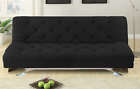 Divano sofa letto 195x115 nero in microfibra reclinabile salotto soggiorno |das