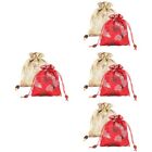 4 Pieces Tips Bag Drawstring Gift Pouches Silk Bags with Jewelry