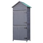 CASETTA PORTA ATTREZZI DA GIARDINO IN LEGNO CON 2 ANTE 89X50X190CM COLORE GRIGIO