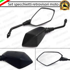 COPPIA SPECCHIETTI RETROVISORI MOTO CROSS SCOOTER CUSTOM NERO M8 / M10