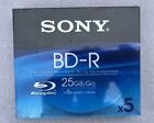 Sony BD-R 25 GB sigillato confezione da 5 1x-6x VELOCITÀ Full HD 1080 vuoto regi