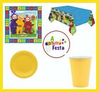 KIT ADDOBBI FESTA COMPLEANNO TELETUBBIES X8X16X24X32X40 PERSONE  PIATTI BICCHI