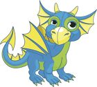 Aufkleber blauer Baby Drachen Autoaufkleber Sticker Konturschnitt