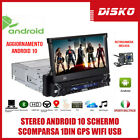 STEREO ANDROID 10 SCHERMO SCOMPARSA 1DIN GPS WIFI USB MIRROR AUTORADIO BLUETOOTH