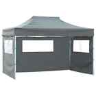 vidaXL Gazebo Professionale Pieghevole 3 Pareti 3x4m Acciaio Antracite