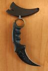 COLTELLO NERO BIANC PUNTINI KARAMBIT MILITARE TATTICO BUSHCRAFT SOPRAVVIVENZA