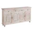 BUFFET ETNICO ORIENTALE LEGNO MASSELLO DECAPATO SHABBY DECORATO cm180 x 40H100