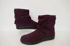 NEW HOTTER PIXIE WINE SUEDE LEATHER CUSHIONED FAUX FUR LINED ANKLE BOOTS UK 4STD