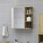 vidaXL Mobile Bagno con Specchio Rovere Sonoma 62,5x20,5x64Multistrato