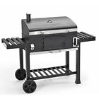 TAINO HERO XXL Holzkohlegrill Smoker BBQ Grillwagen Grill Räucherofen Schwarz