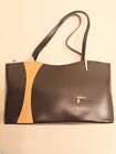 Salvatore Ferragamo Leather Bag In Brown & Camel