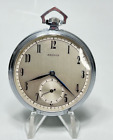 WWII German Military D.R.P. Swiss SERDIX AM-76 Pocket Watch Silver Two Tone Dial