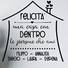 Adesivo murale sticker da parete personalizzato felicità una casa con dentro le