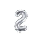 Palloncino FOIL MYLAR numero 2 ARGENTO 35 cm 0YJQ