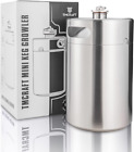 Mini Growler Keg, Barile Da Birra Portatile in Acciaio Inox Con Coperchio a Spir