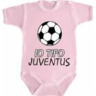 BODY NEONATO BIMBO BIMBA IO TIFO JUVENTUS MANICA CORTA LUNGA COTONE