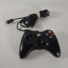 Microsoft Xbox 360 Wired Controller Official Black PC SPARES REPAIR LB BROKEN
