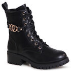 Scarpe Donna Plateau Stivaletti Worker Biker Boots Stivaletti Babbuccie Catene