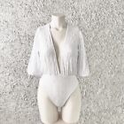 PULL & BEAR BODY BIANCO SCOLLO PROFONDO