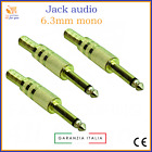 Jack 6.3 stereo spinotti connettori x per cuffie connettore audio maschio dorato