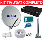 Kit Parabola Antenna Satellitare 80cm Con Decoder Tivusat HD Con Scheda Tv Sat @