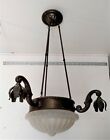 lampadario liberty 4 luci in ottone anni  20