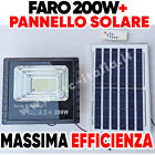 🔆FARO LED 200 w +PANNELLO SOLARE FOTOVOLTAICO + TELECOMANDO per CASA E GIARDINO