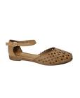 FRAU 03B1 caramello marrone scarpe sandali donna punta chiusa cinturino intrecci