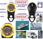 SWEDA BUSSOLA PORTATILE ROSA 1" LUCE a LED+LENTE+OROLOGIO LCD BARCA CANOA KAYAK