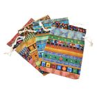 10 Pcs Cotton Sachet Bags Ethnic Jewelry Pouch Drawstring Gift