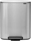 Brabantia Bo Pedal Bin Pattumiera per Raccolta differenziata, Acciaio, Inox