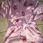 Kimono Vestaglia Donna In Satin Con Stampa Rose