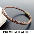 Bracciale braccialetto polsino pelle intrecciata 4mm braided leather bracelet