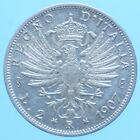 VITTORIO EMANUELE III 2 LIRE 1907 AQUILA SABAUDA ARGENTO SILVER COIN qSPL