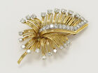 Cartier Monture 18k Gold Diamond Leaf Brooch