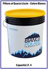 Pittura al Quarzo Liscia Bianca per Esterno Idropittura Lt 4 e 14 Supercoprente