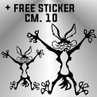 adesivo willy coyote prespaziato  decal aufkleber  +1 FREE STICKER CM.10