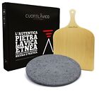 CUORE LAVICO - KIT PIASTRA REFRATTARIA PIETRA LAVICA ETNEA PIZZA TONDA 31,5 cm