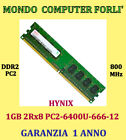 2 Gb (2 X 1Gb) KIT MEMORIA/RAM HINYX PC2 6400U /800MHZ/240PIN/NO ECC _ PC FISSO