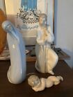 Lladro Glossy Vintage Nativity , Mary Joseph Jesus In Lovely Condition No Boxes