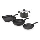 Moneta Batteria di 5 pentole antiaderente Padella Wok Bistecchiera Pastaiola