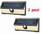 FARETTO LED DA ESTERNO CON PANNELLO SOLARE SENSORE DI MOVIMENTO CREPUSCOLARE 2pz