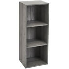 Libreria Scaffalatura 3 Ripiani Salvaspazio in Robusto MDF Grigio 30x24x80 cm