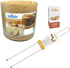 Set 5 STAMPI FORMA in carta 1kg ALTO + Spillone acciaio 62cm + Aroma Panettone