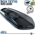 Box Tetto Auto 450 Litri Baule PORTABAGAGLI Viaggio Nero Aerodinamico 2 APERTURE