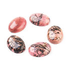 5pcs Natural Rhodonite Flat Back Cabochons Oval 18x13mm Gemstones Beads